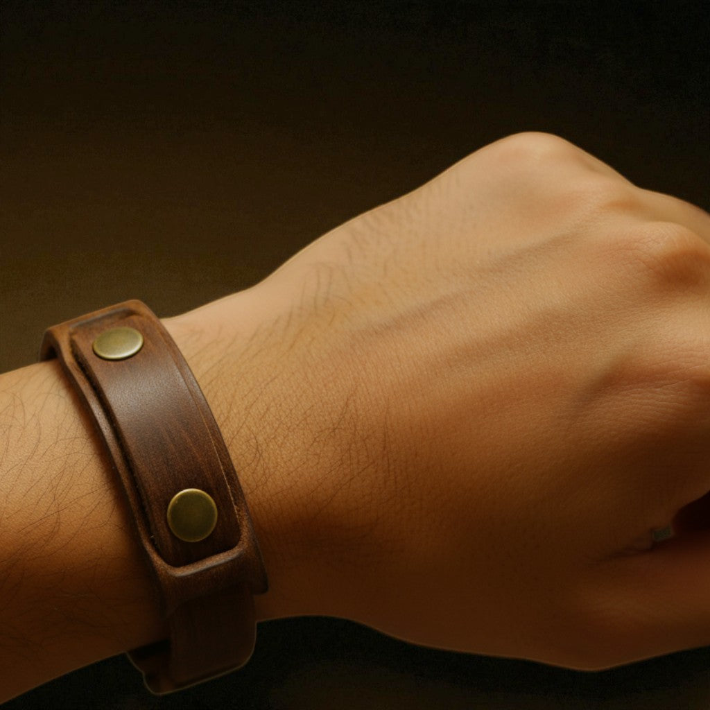 Signature Leather Bracelet Hewn Brim