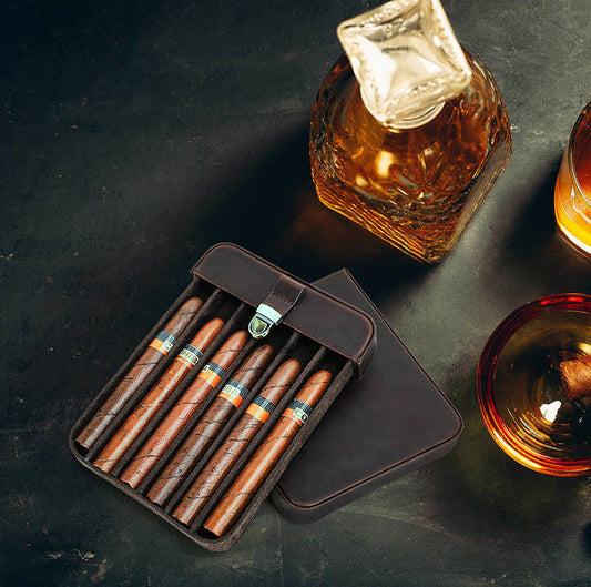 Handmade Leather Humidor Hewn Brim