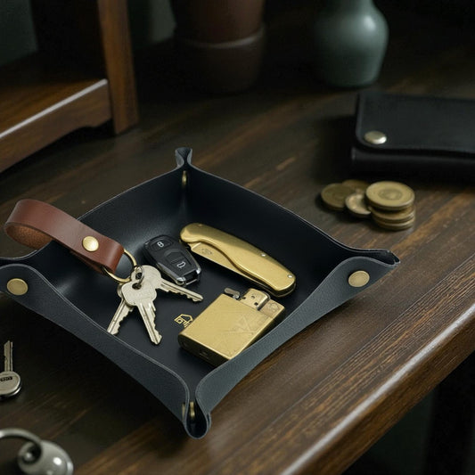 Morandi leather storage tray